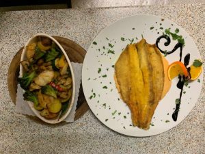 Filetto di Forelle mit Gemüse